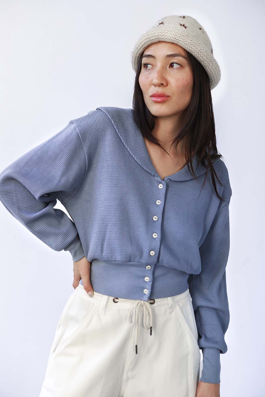 Waffle Sailor Cardigan