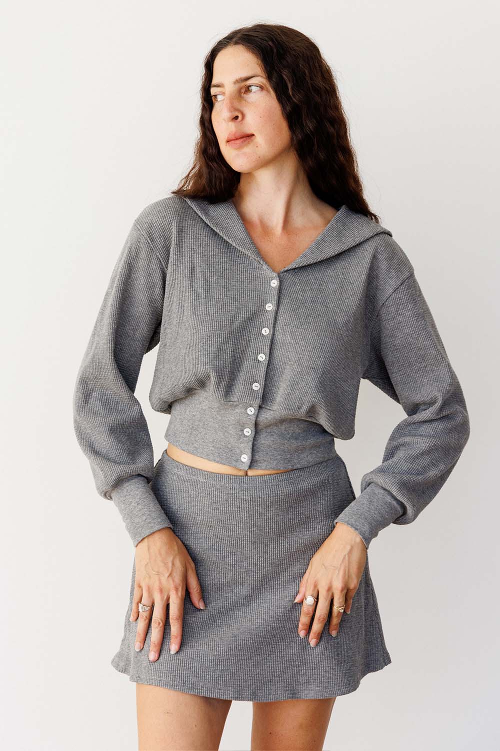 Waffle Sailor Cardigan
